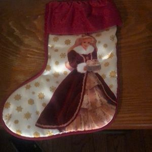 Vintage 1996 Holiday Barbie Christmas stocking
